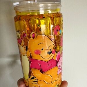 Winnie the Pooh Glitter Tumbler - Yellow
